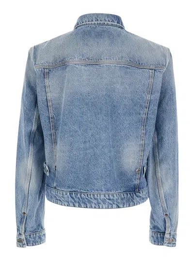 Dsquared2 Diagonal-wash Pockets Jacket In Blue