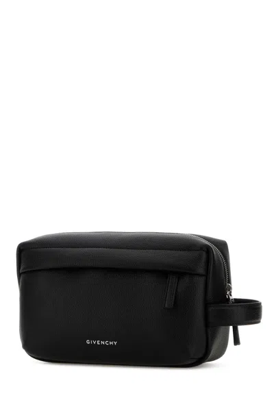 Givenchy Men Black Leather U Backpack Beauty Case In Black