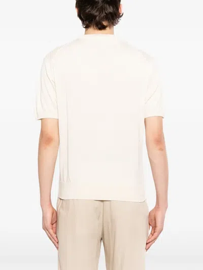 Canali Microstructured Cotton T-shirt In White