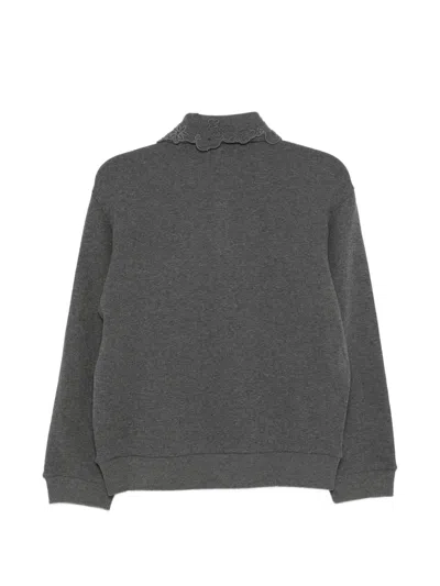 Jnby Strickpullover Mit Spitzenkragen In Gray