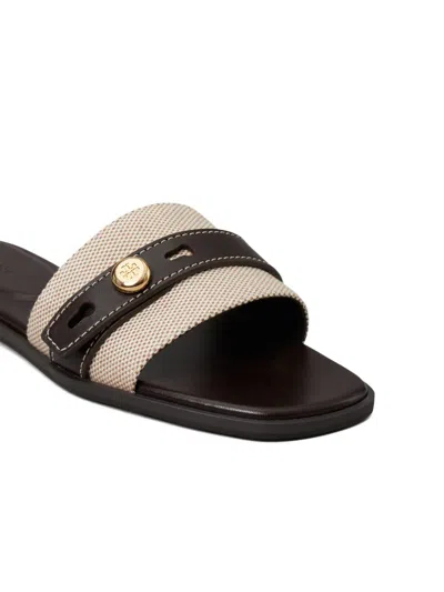 Tory Burch Beige Cotton Ovine Leather Rubber Thermoplastic Polyurethane Sandals In Neutral