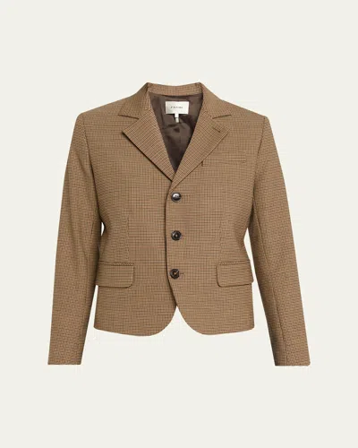 Frame The Plaid Smart Blazer In Brown