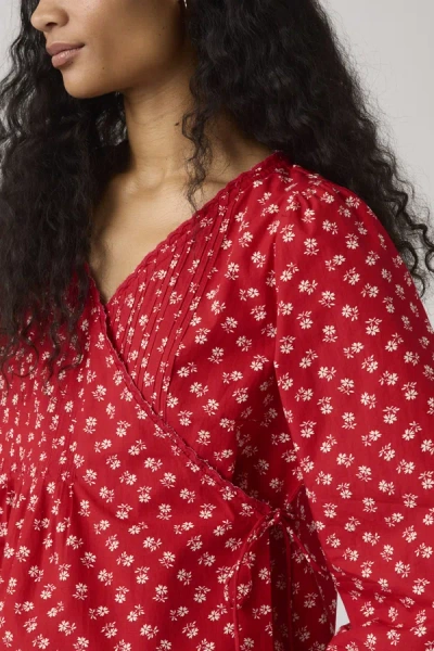 Levi's Soleil Wrap Blouse In Red