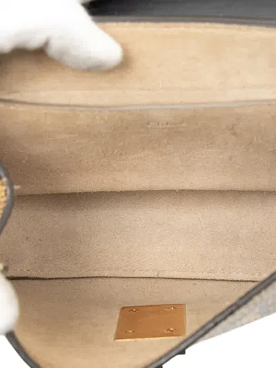 Pre-owned Chloé 2018 Small Python Embossed Leather Drew Crossbody Bag In Yellow