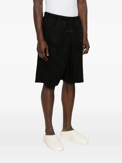 Essentials Drawstring Logo Shorts In Black