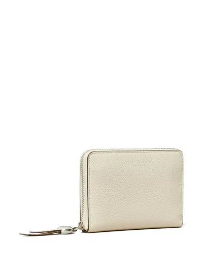 Tory Burch Romy Zip Fastening Medium Wallet In Neutral