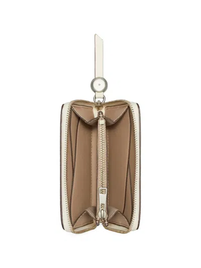 Tory Burch Romy Zip Fastening Medium Wallet In Neutral