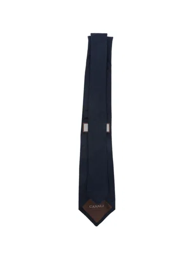 Canali Textured Tie In Blue