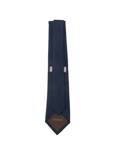 Canali Textured Tie In Blue