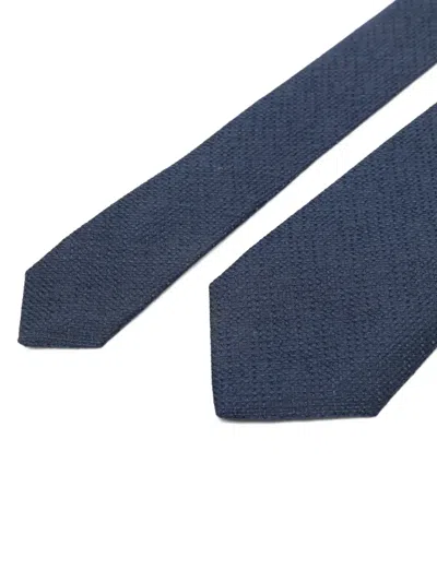Canali Textured Tie In Blue