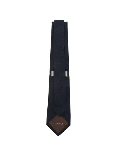 Canali Textured Tie In Blue