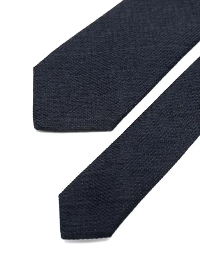 Canali Textured Tie In Blue