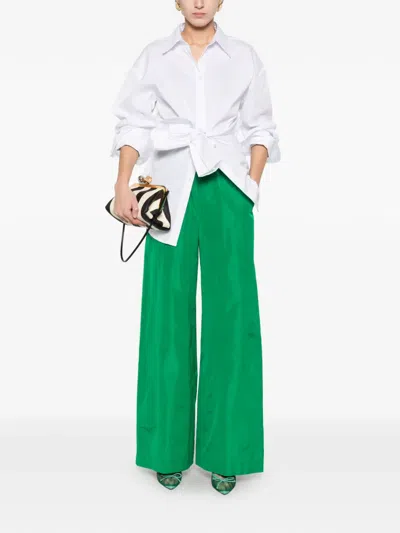 P.a.r.o.s.h Elasticated Palazzo Pants In Green