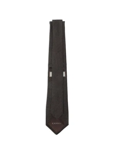 Canali Textured Tie In Black