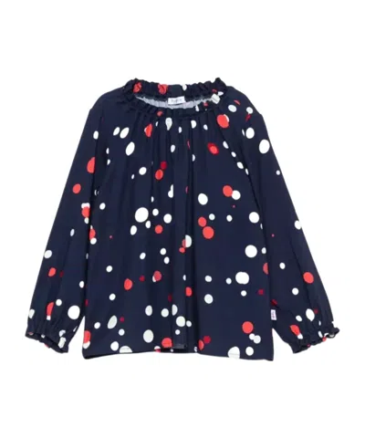 Il Gufo Polka Dot-pattern Blouse In Blue