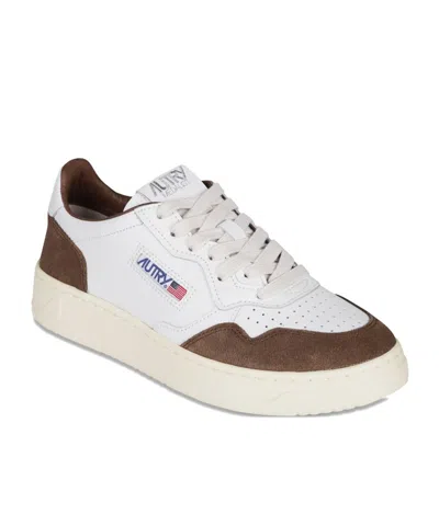 Autry 'medalist' White Low Top Sneakers With Logo Patch On Tongue And Side In Leather Blend Woman