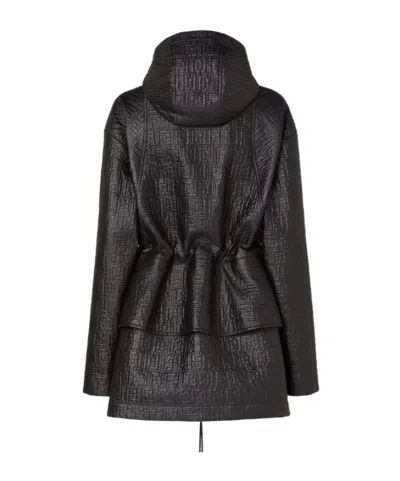 Fendi Black Technical Fabric Ff Quilted Parka In Black