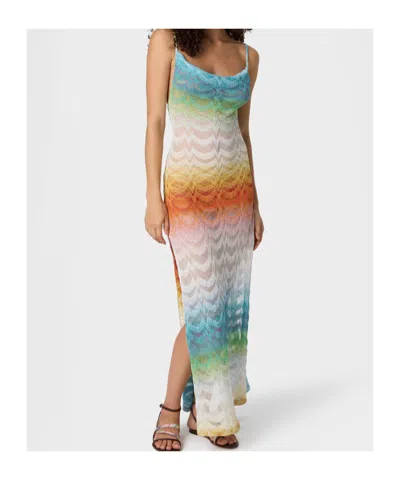 Missoni Wave Pattern Metallic Viscose Dress In Multi
