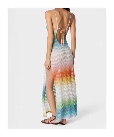 Missoni Wave Pattern Metallic Viscose Dress In Multi