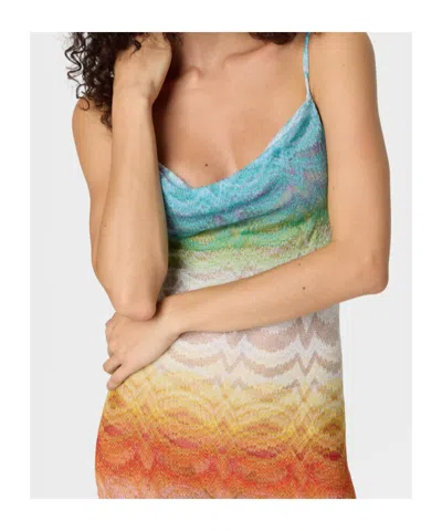 Missoni Wave Pattern Metallic Viscose Dress In Multi