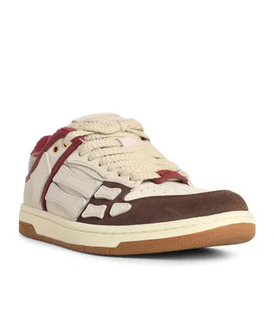 Amiri Brown Xl Skel Top Low Cow Leather Sneakers In Multi