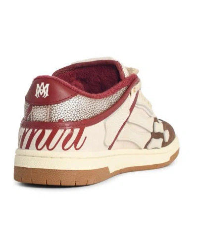 Amiri Brown Xl Skel Top Low Cow Leather Sneakers In Multi