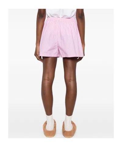 Balenciaga Pink And White Striped Cotton Boxer Shorts In Pink
