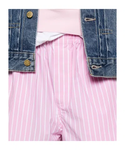 Balenciaga Pink And White Striped Cotton Boxer Shorts In Pink