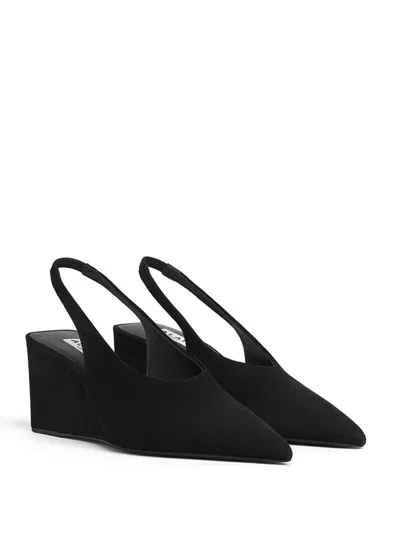 Alaïa Cube Wedge Slingbacks In Suede In Black