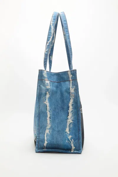 Acne Studios Women Denim Print Tote Bag In Multi