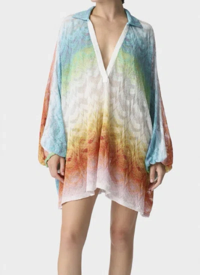 Missoni Patterned Metallic-knit Cover-up In Multi