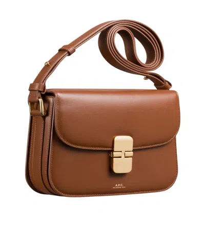Apc Grace Shoulder Bag Small Adjustable Strap In Brown