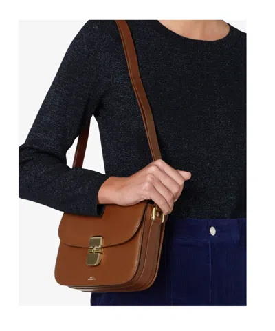 Apc Grace Shoulder Bag Small Adjustable Strap In Brown