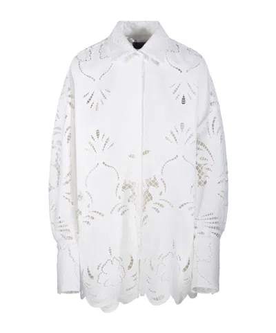 Giuseppe Di Morabito Broderie Anglaise Oversize Shirt In White