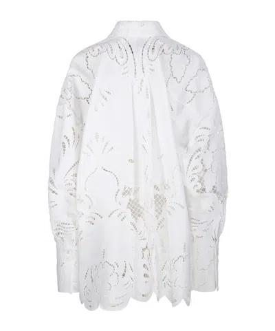 Giuseppe Di Morabito Broderie Anglaise Oversize Shirt In White