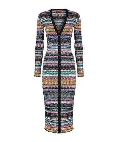 Missoni Striped-pattern Buttoned Cardigan In Multi