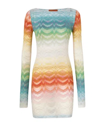 Missoni Womens Multicolor Gradient Raschel-knit Mini Dress