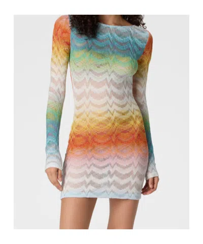 Missoni Womens Multicolor Gradient Raschel-knit Mini Dress