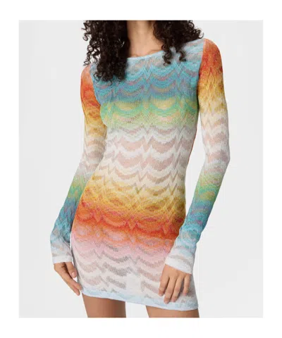 Missoni Womens Multicolor Gradient Raschel-knit Mini Dress