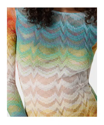 Missoni Womens Multicolor Gradient Raschel-knit Mini Dress