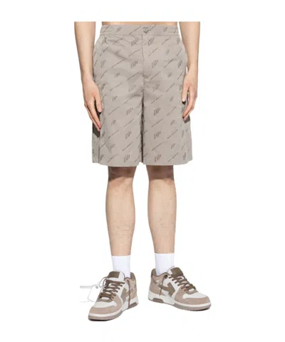 Off-white Logo-print Shorts In Brown