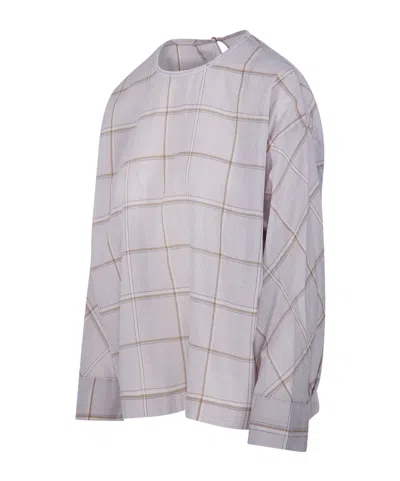 Forte Forte Plaid-pattern Blouse In Gray