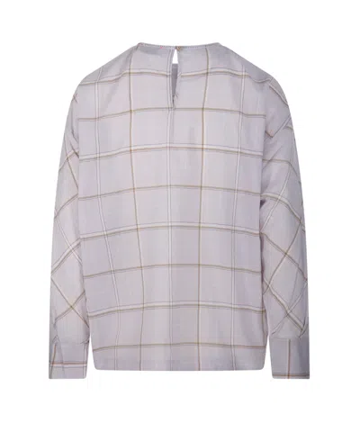 Forte Forte Plaid-pattern Blouse In Gray