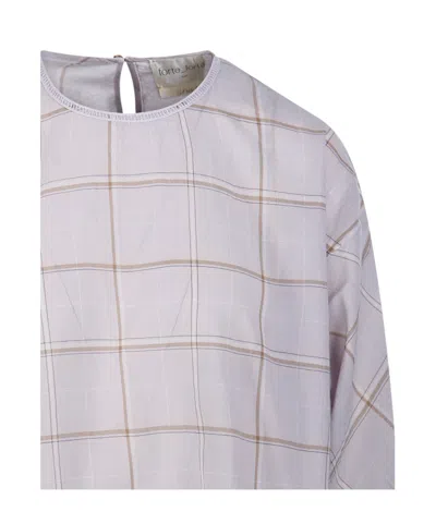 Forte Forte Plaid-pattern Blouse In Gray
