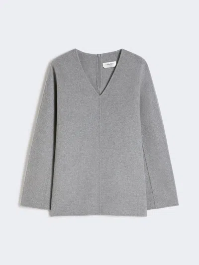Max Mara Wool Broadcloth Blouse In Metallic