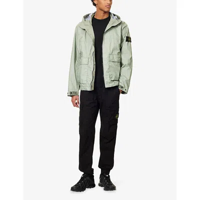 Stone Island Mens Sage Membrana 3l Tc Hooded Shell Jacket Xl In Green