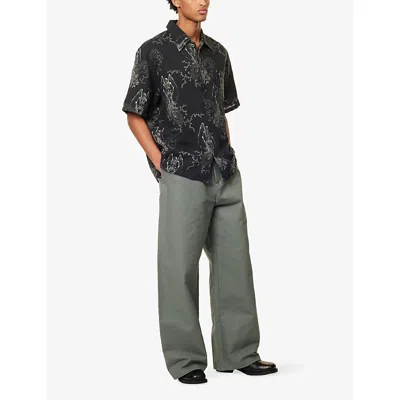 Our Legacy Mens Death Paisley Print Graphic-print Short-sleeve Cotton And Linen Shirt In Multi