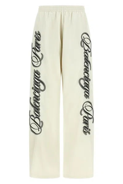 Balenciaga Multicolor Cursive Reversible Pants In Neutral