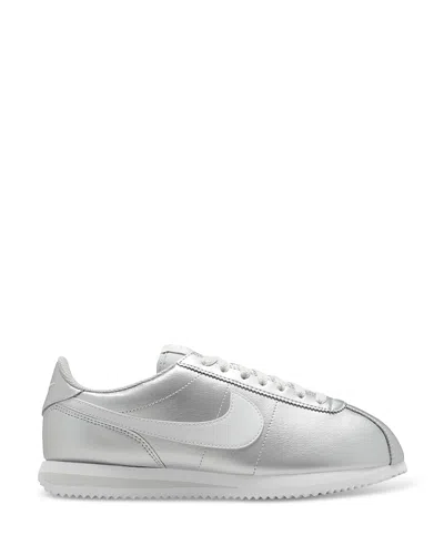 Nike Cortez Metallic Sneaker In Silver