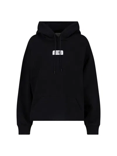 Mm6 Maison Margiela Mm6 By Maison Margiela Relaxed-fit Cotton Hoodie With Adjustable Drawstring In Blue